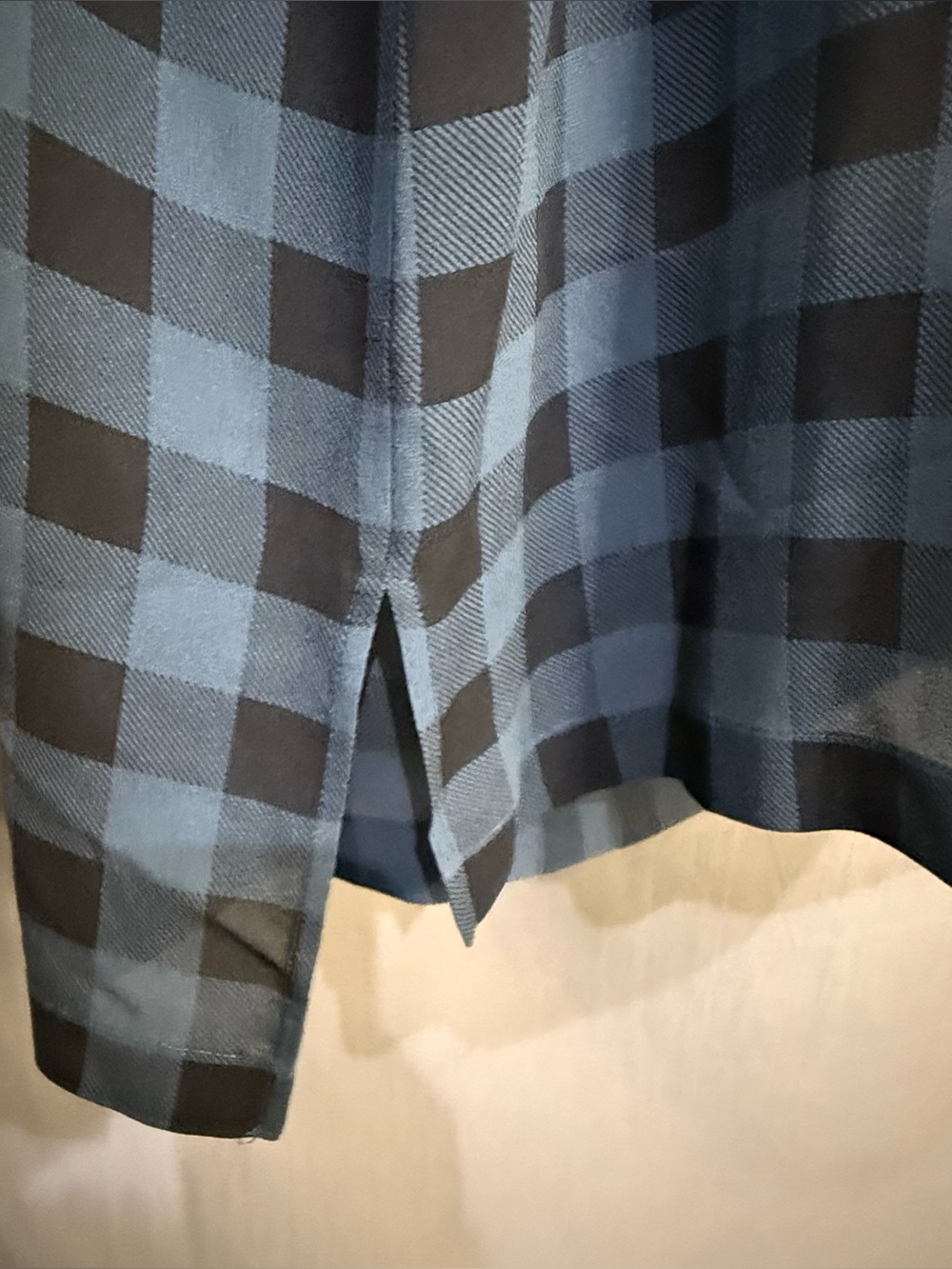 Eileen Fisher Women’s 1X Buffalo Check Black and Blue Tunic 100% Silk - Picture 2 of 10
